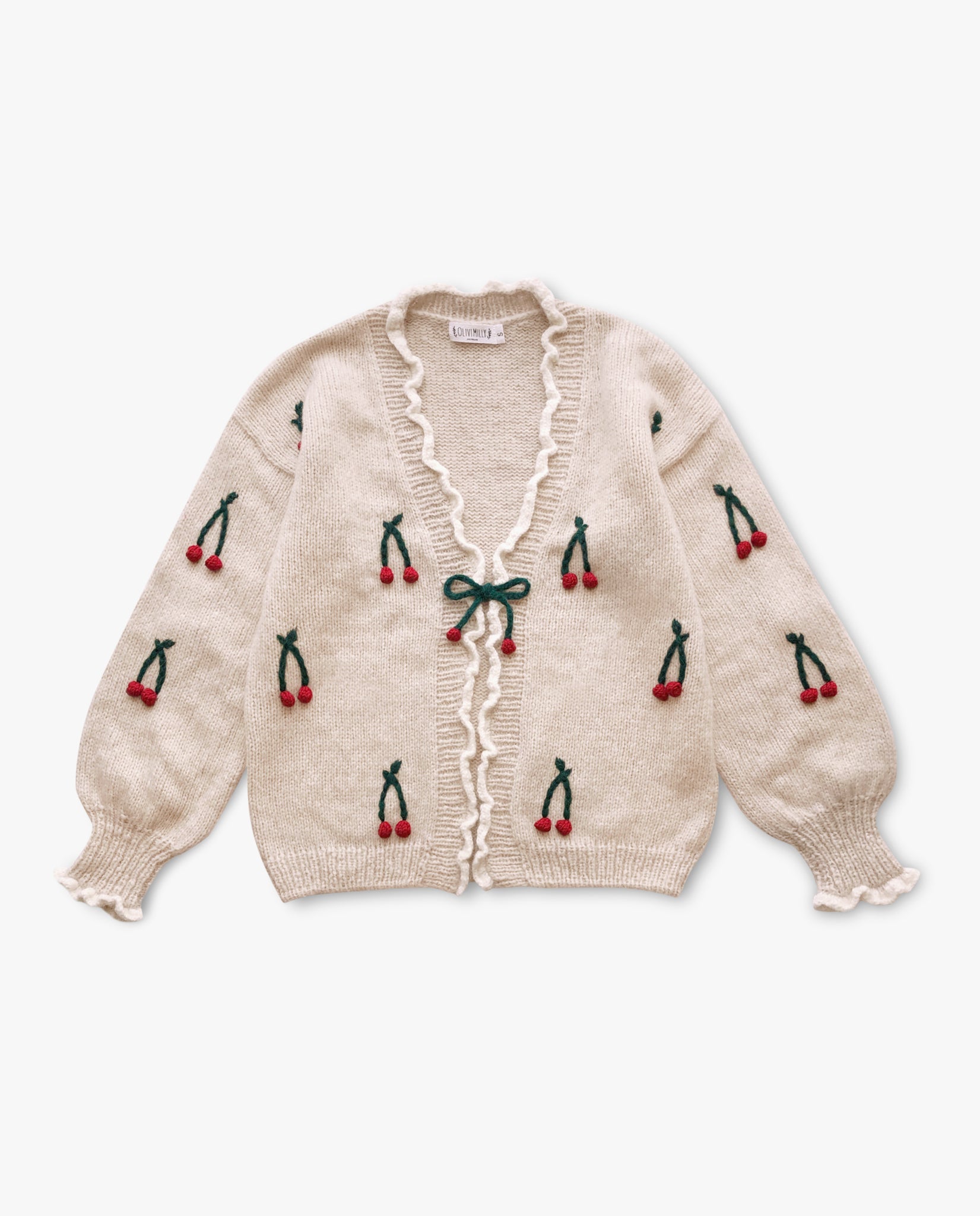 Adult Cherries Cardigan | Wheat