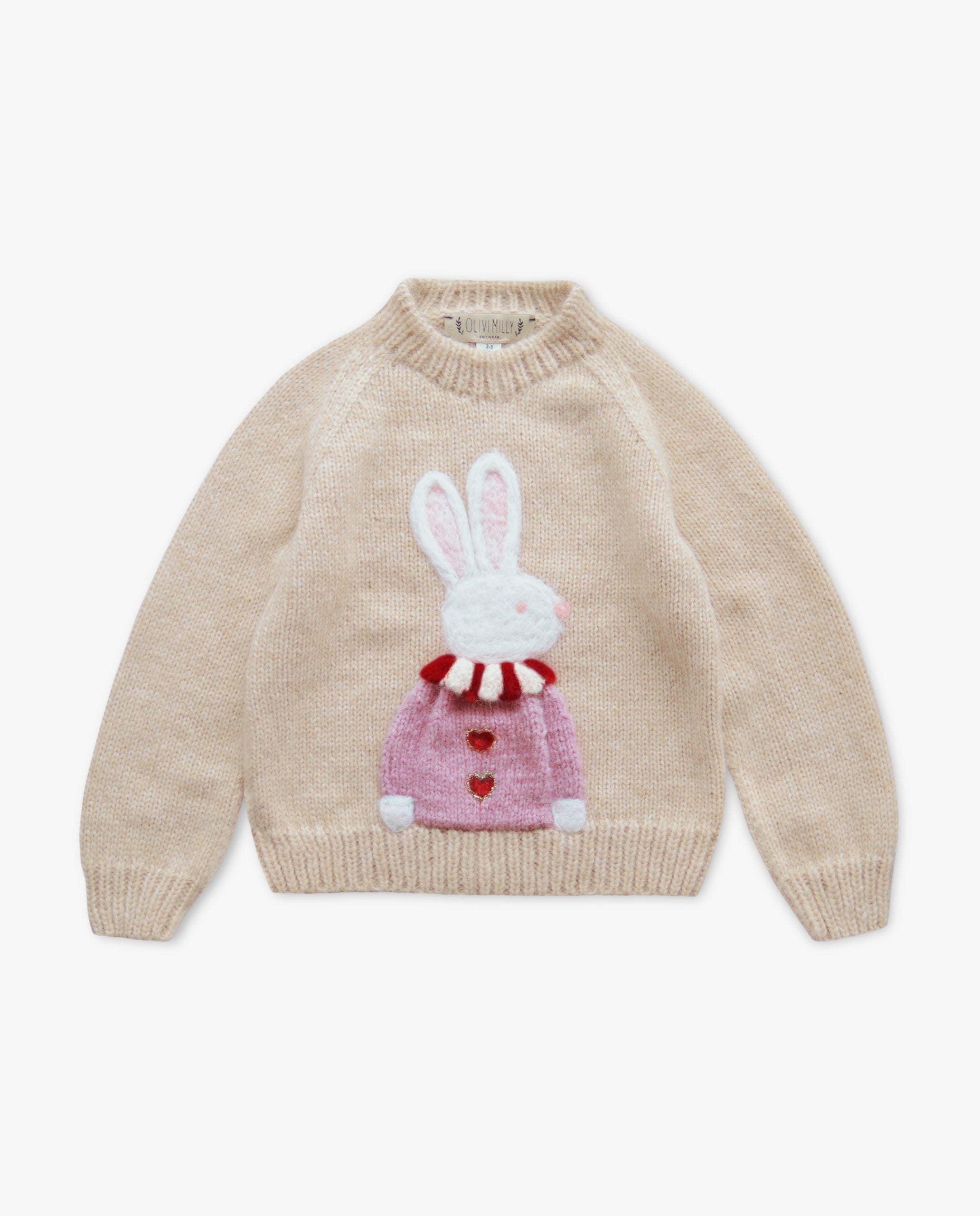 Adult White Rabbit jumper | Wheat