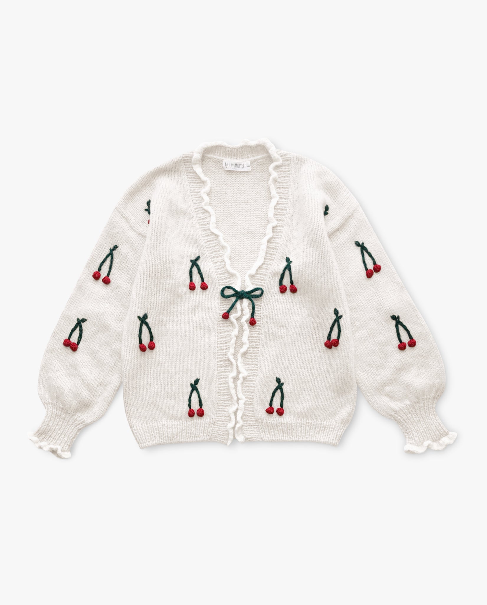Adult Cardigan Cherries | off white
