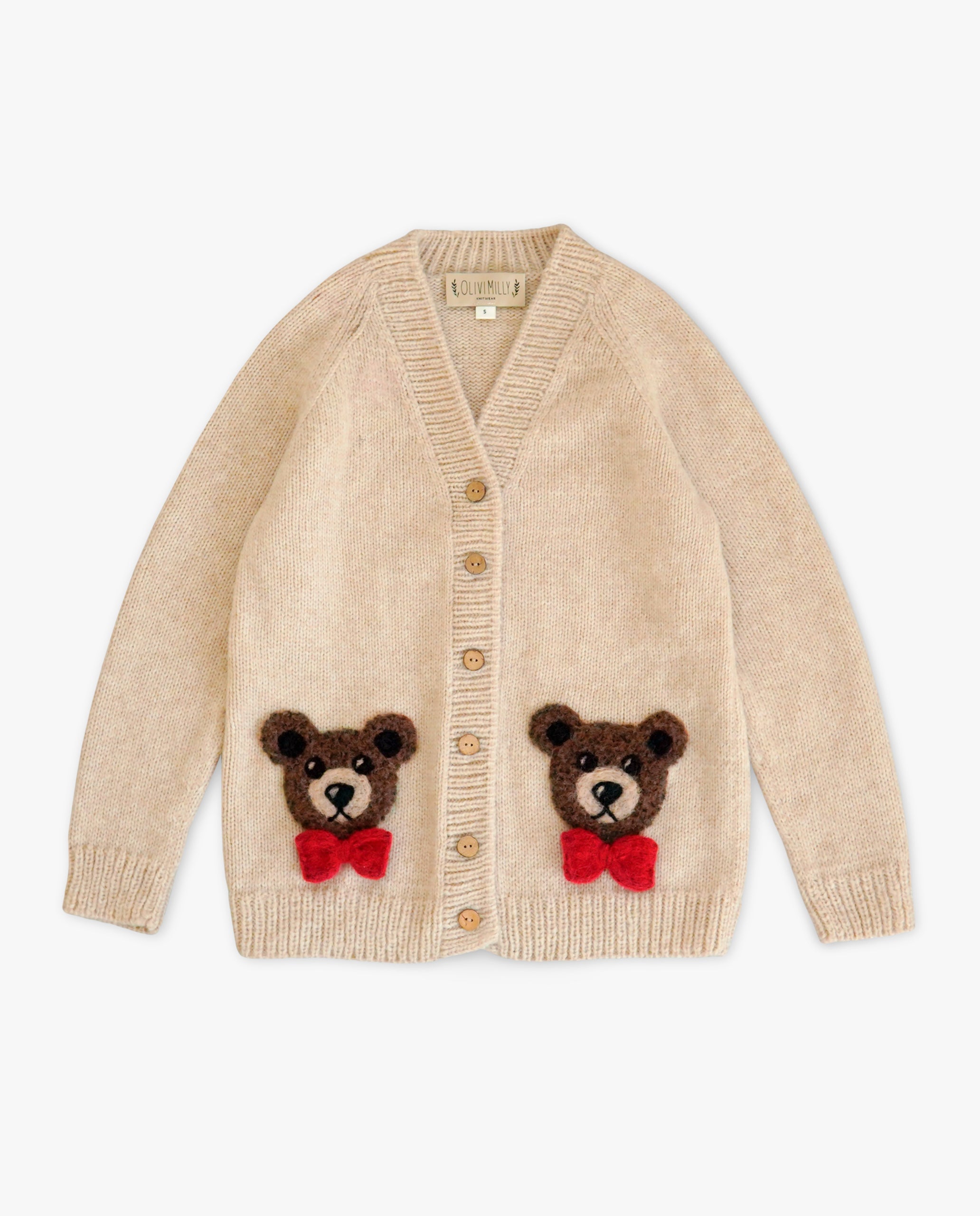 Adult Bear cardigan | Wheat