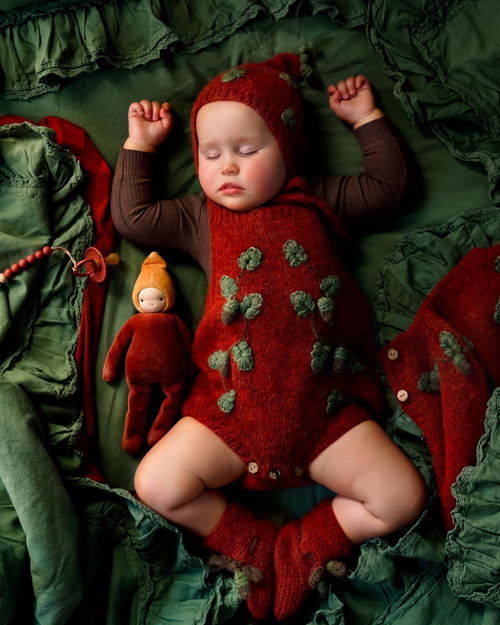 Acorns romper | Red-orange