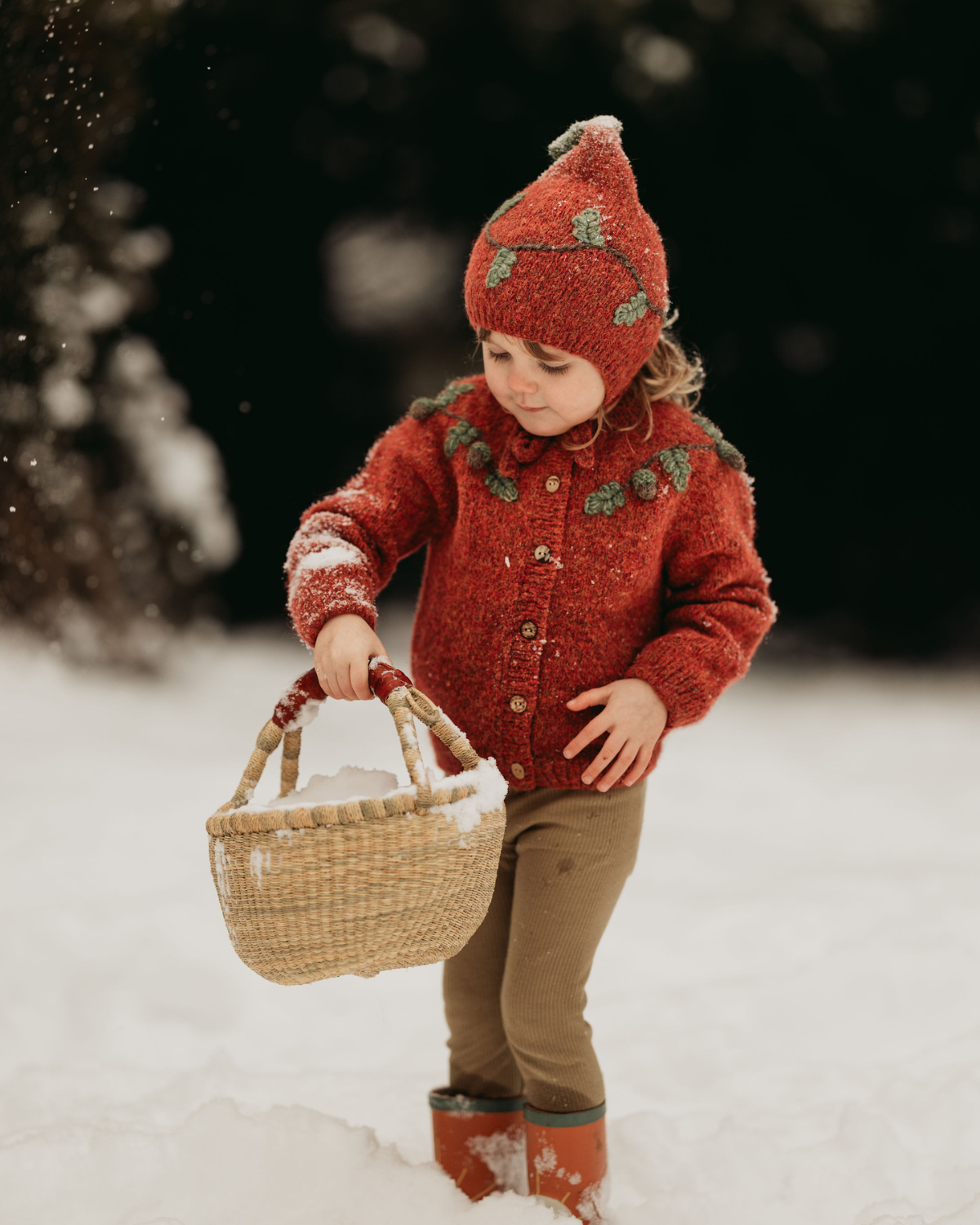 Acorns cardigan | Red-orange