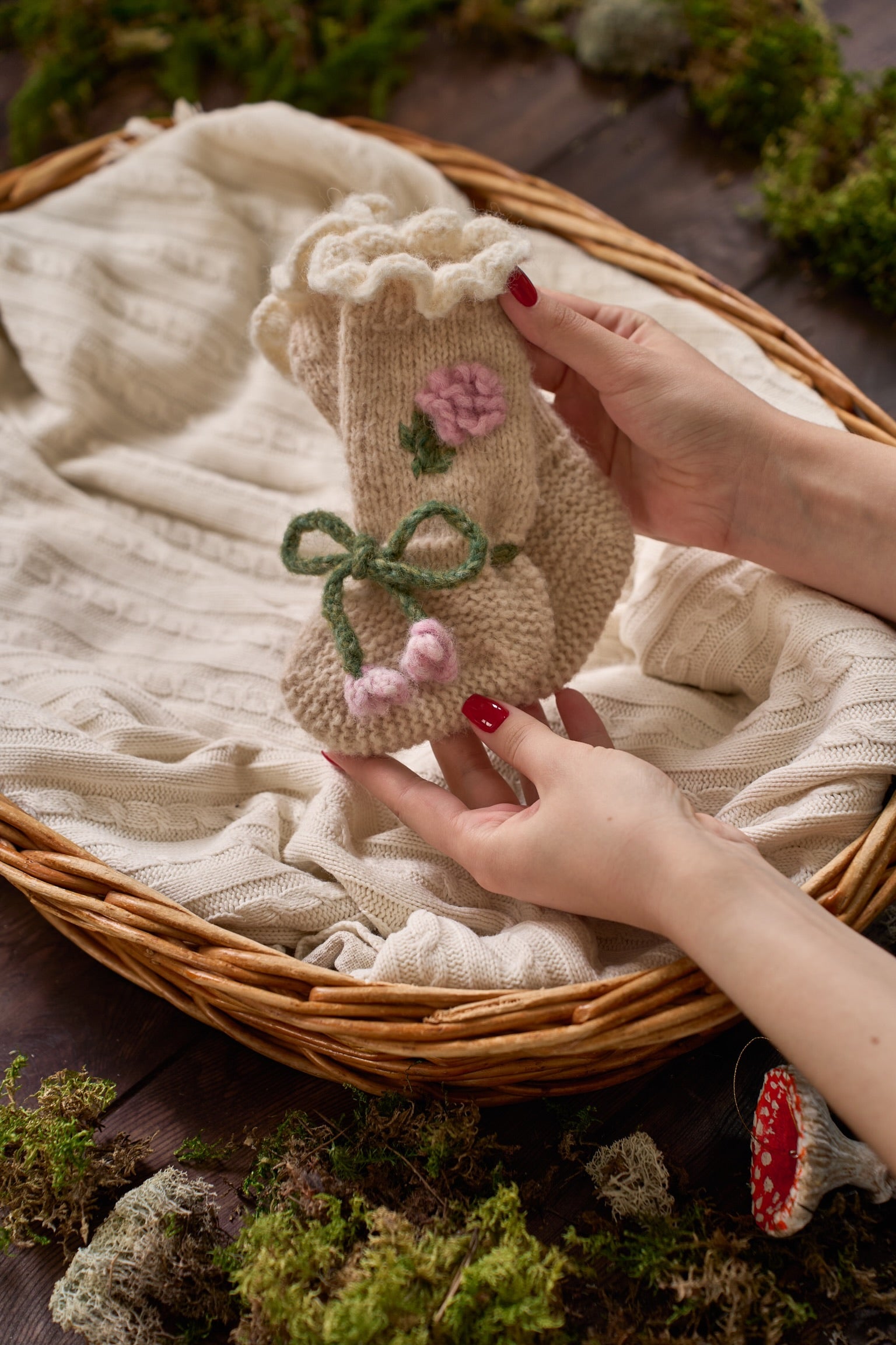 Roses Booties | Wheat