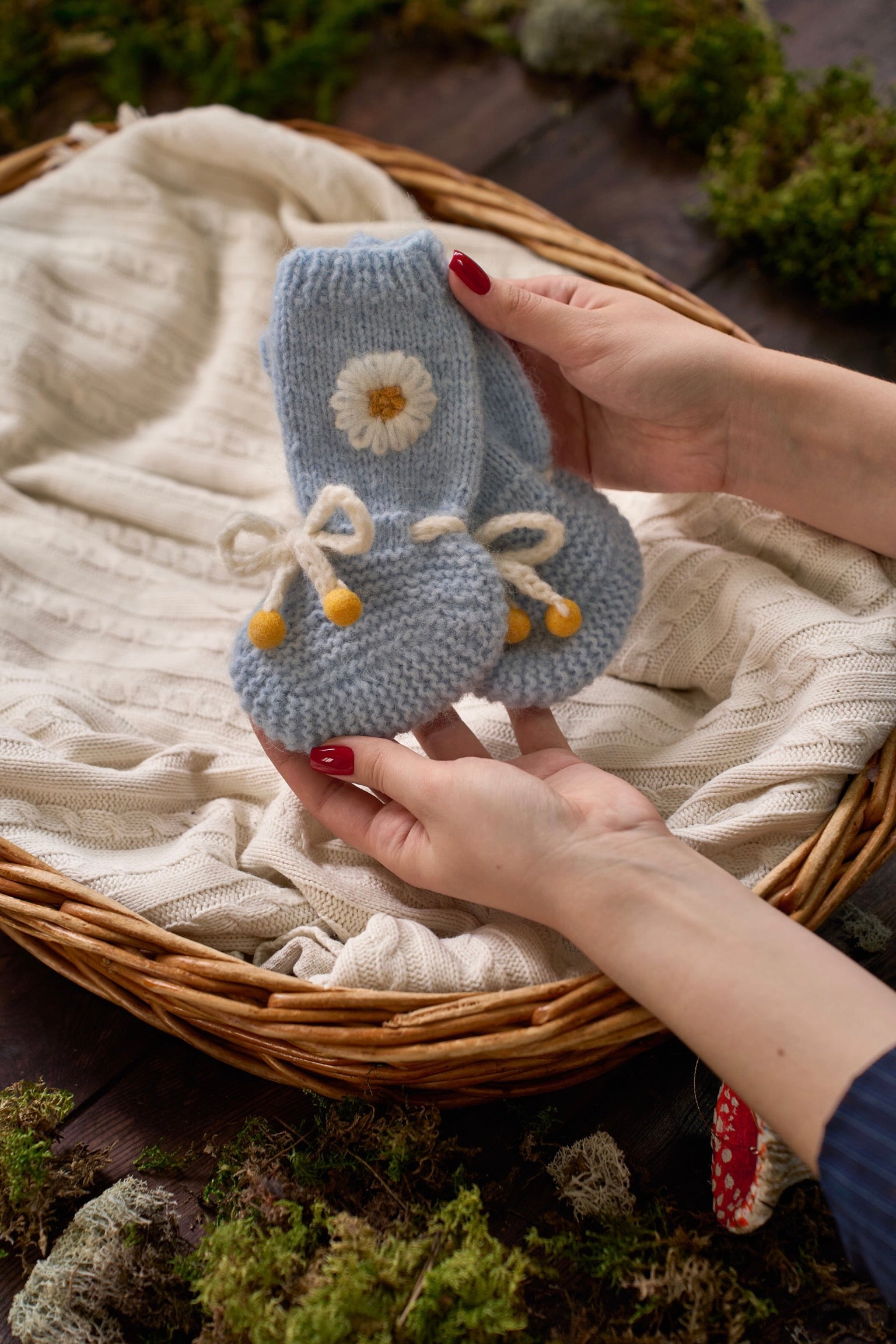 Chamomiles Booties | Blue