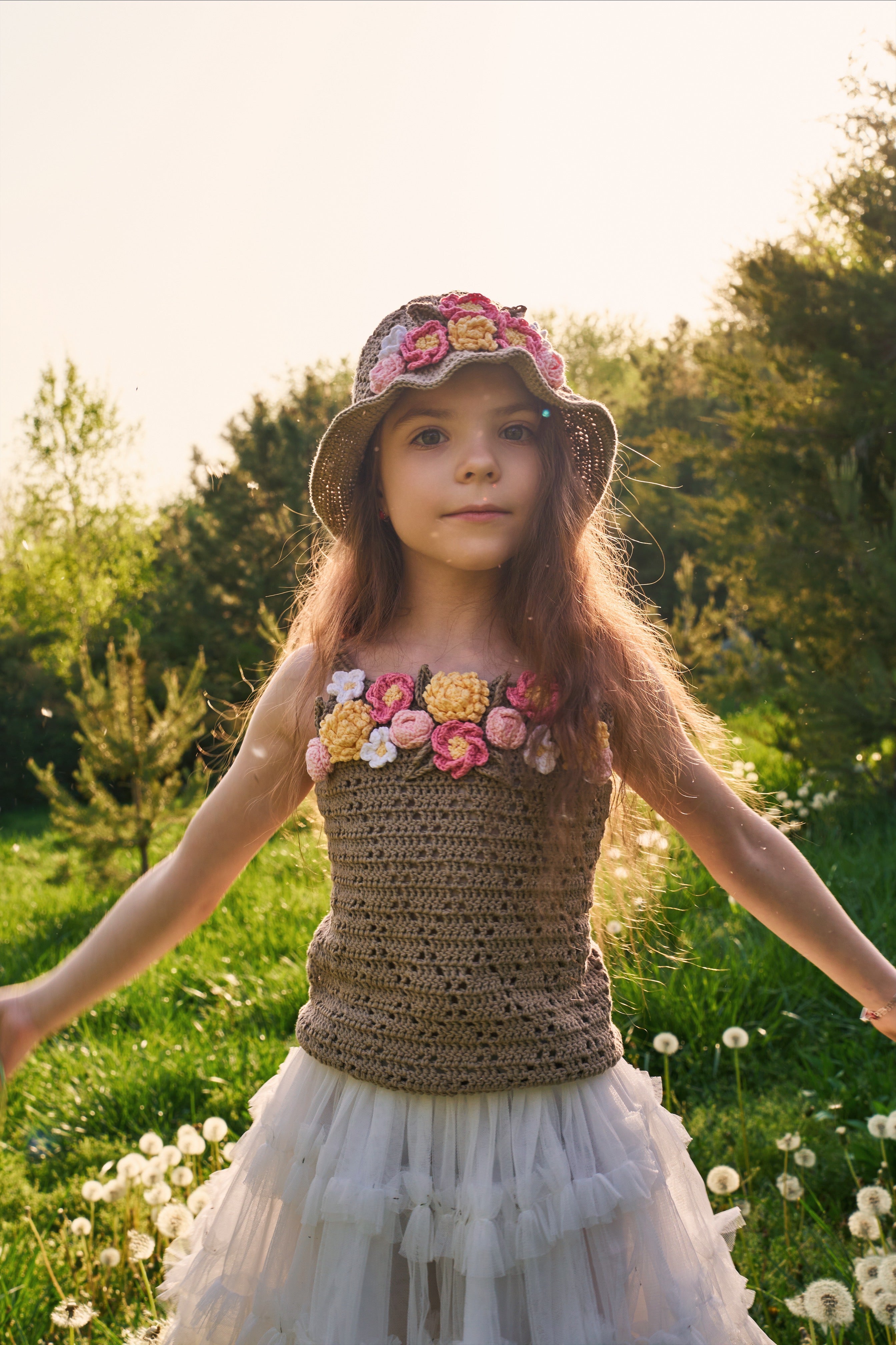Flowers Hat | olive green