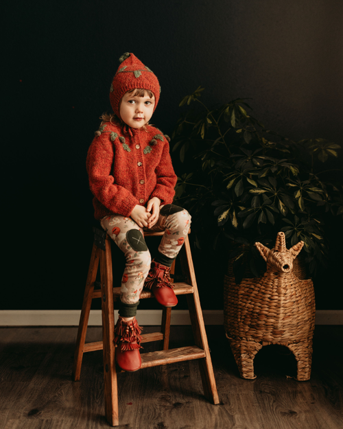 Acorns cardigan | Red-orange