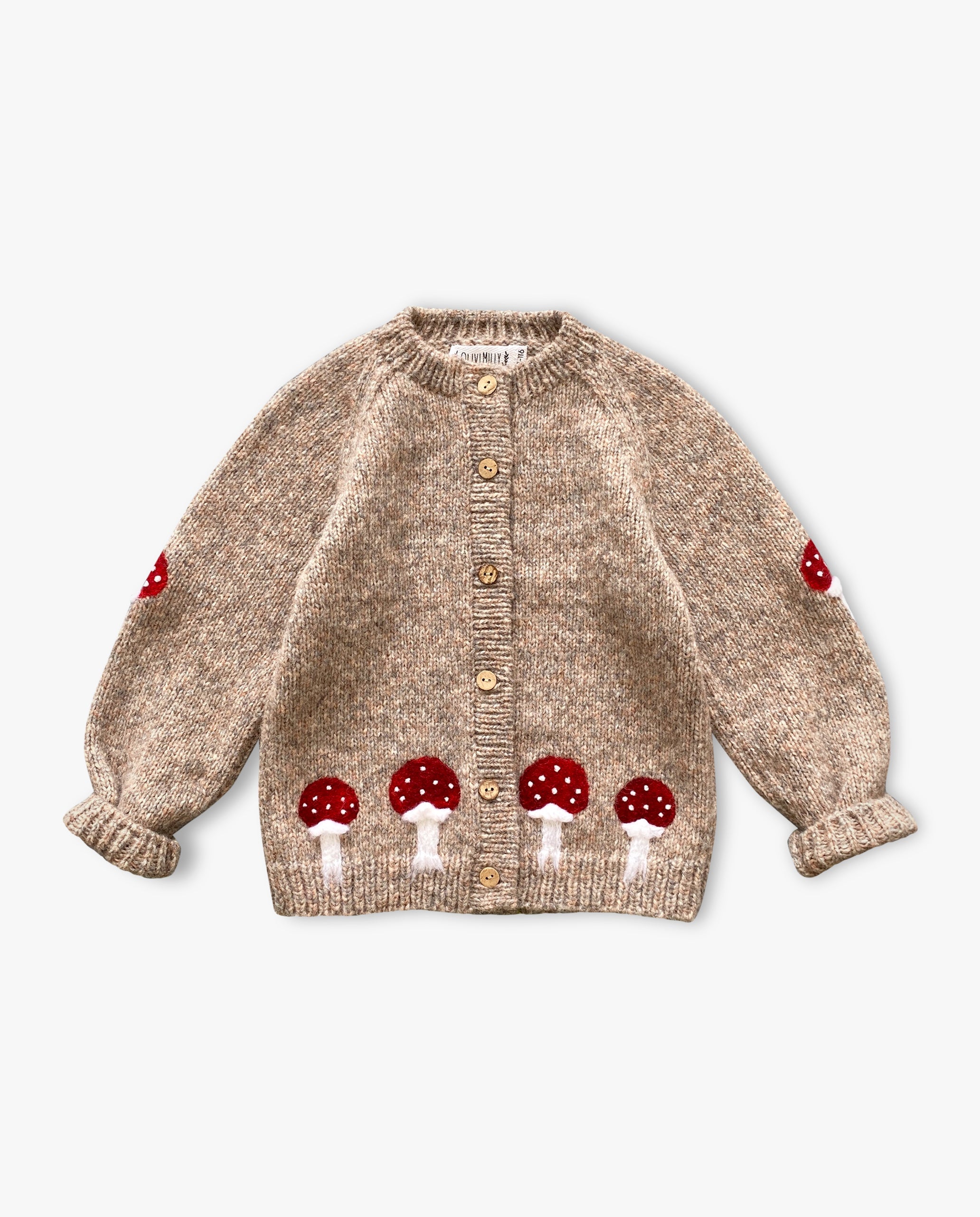 Mushrooms cardigan | Beigebrown