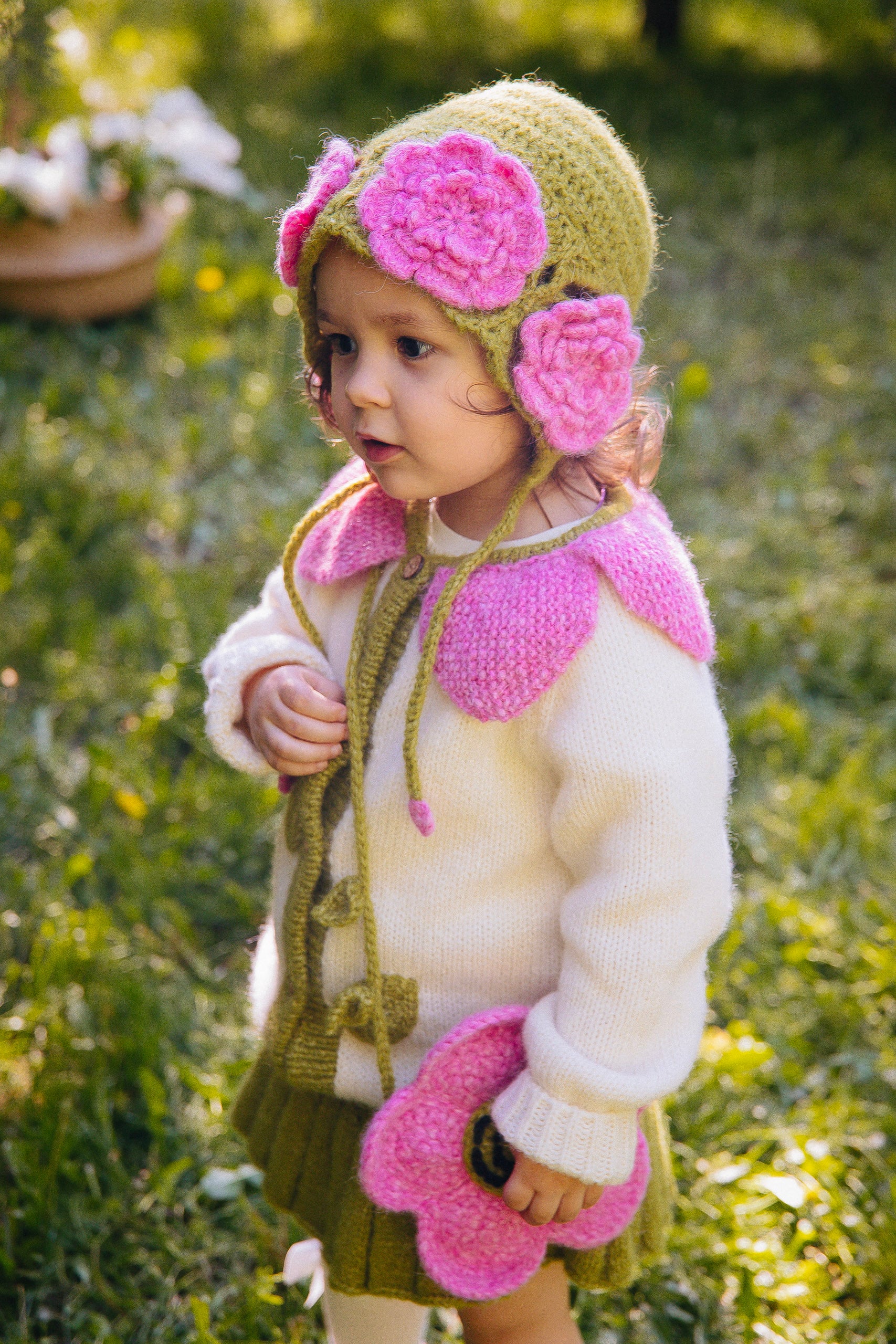 Anemones cardigan | Rose