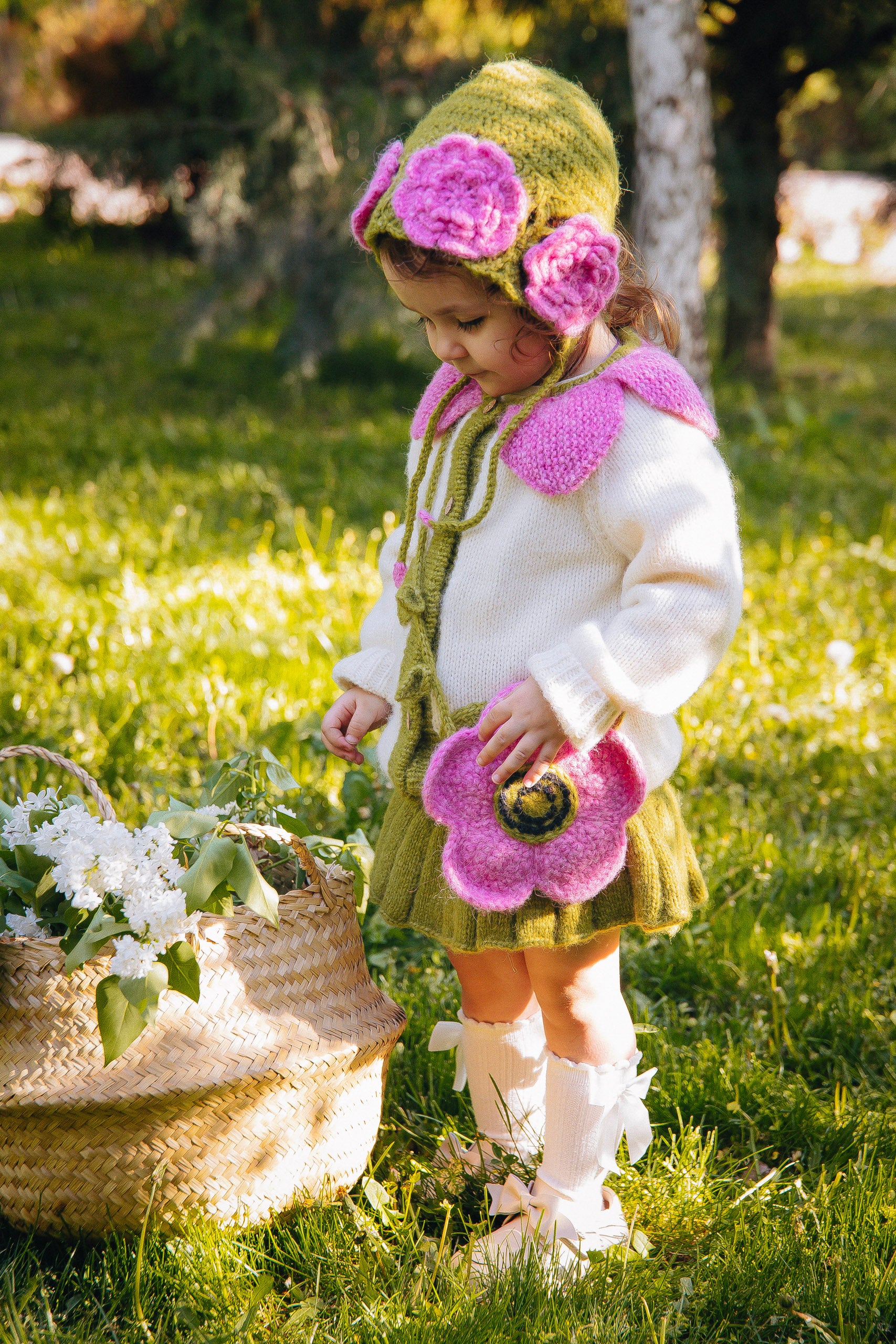 Anemones cardigan | Rose