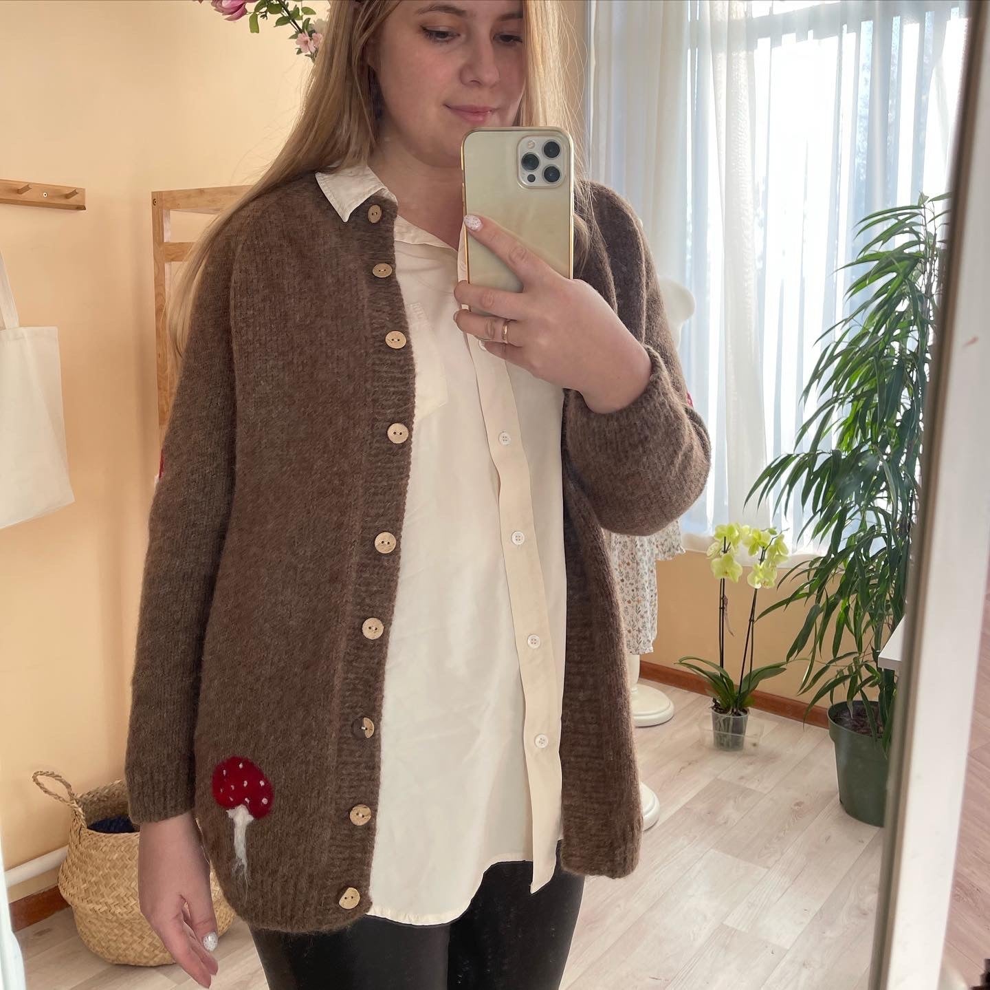 Adult Mushrooms cardigan | Brown