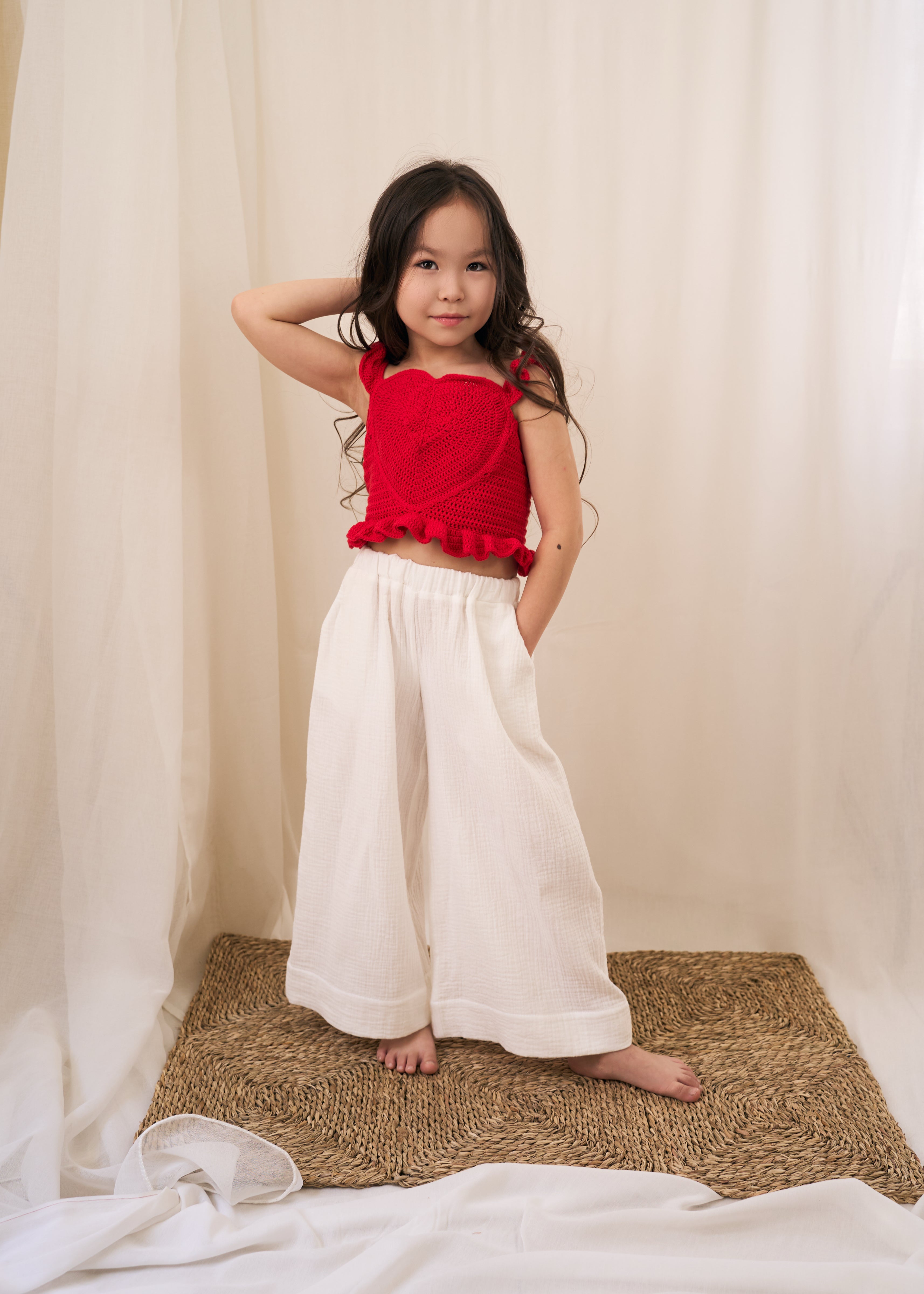 Heart Crochet Top | Red