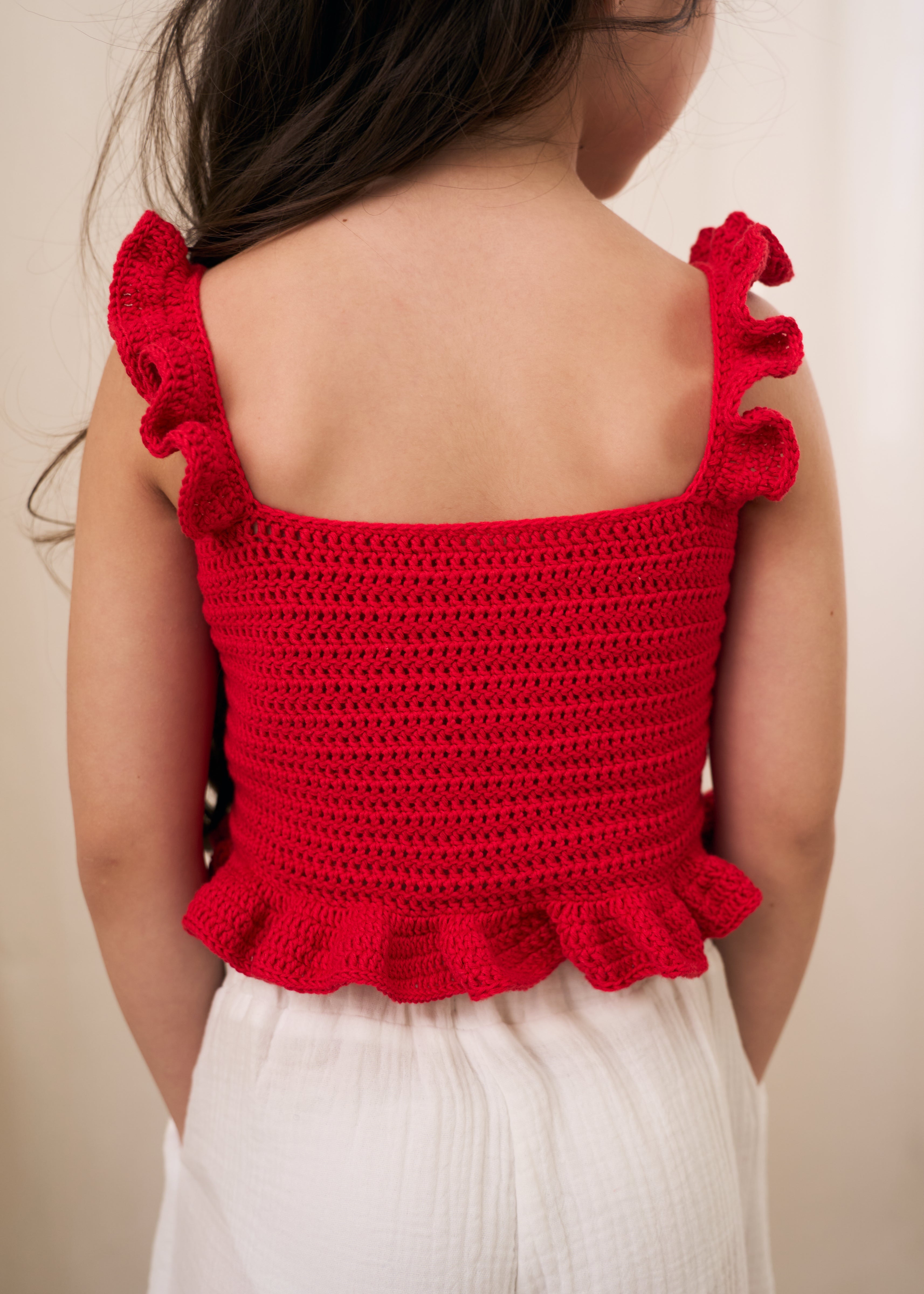 Heart Crochet Top | Red