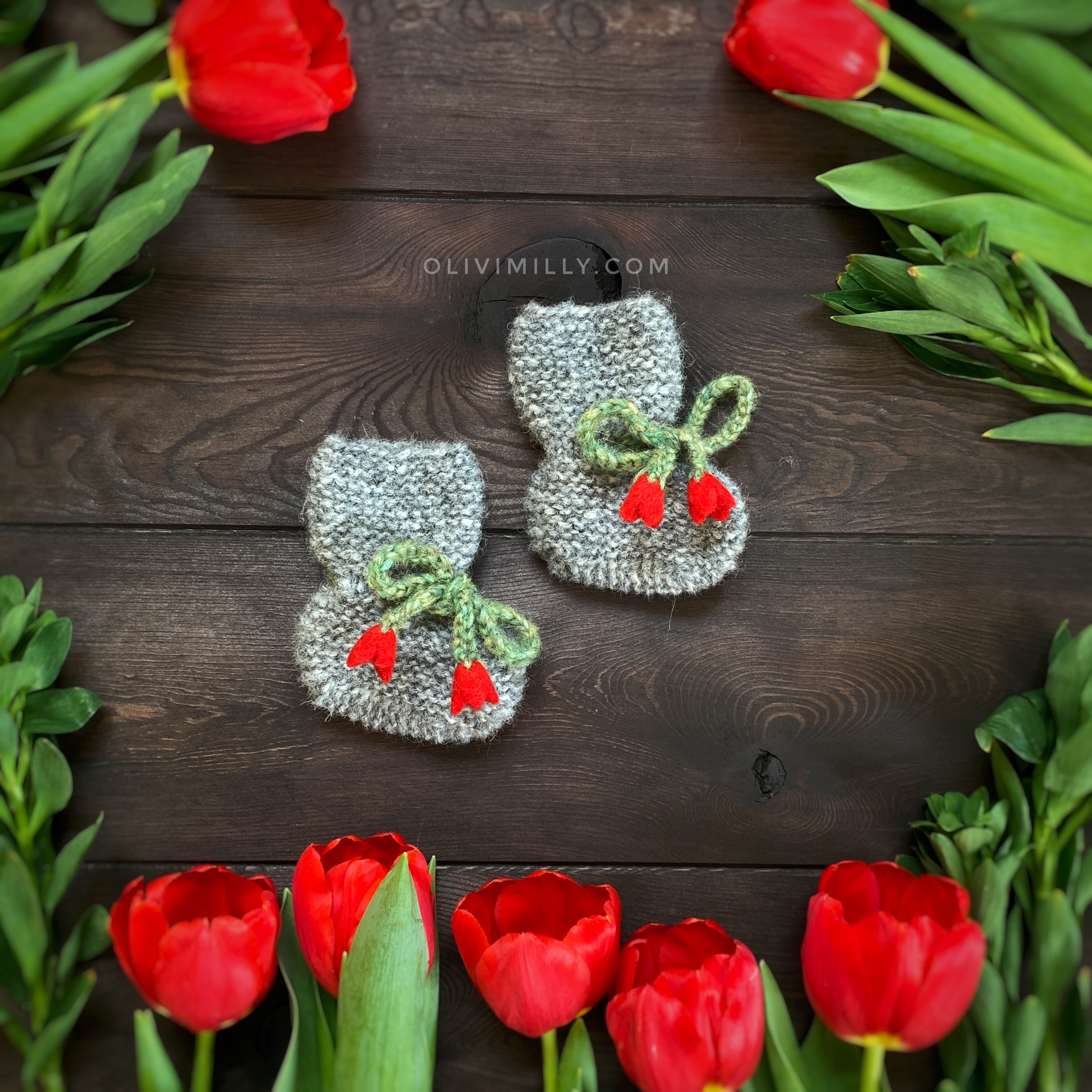 Tulips Booties | Dark Grey