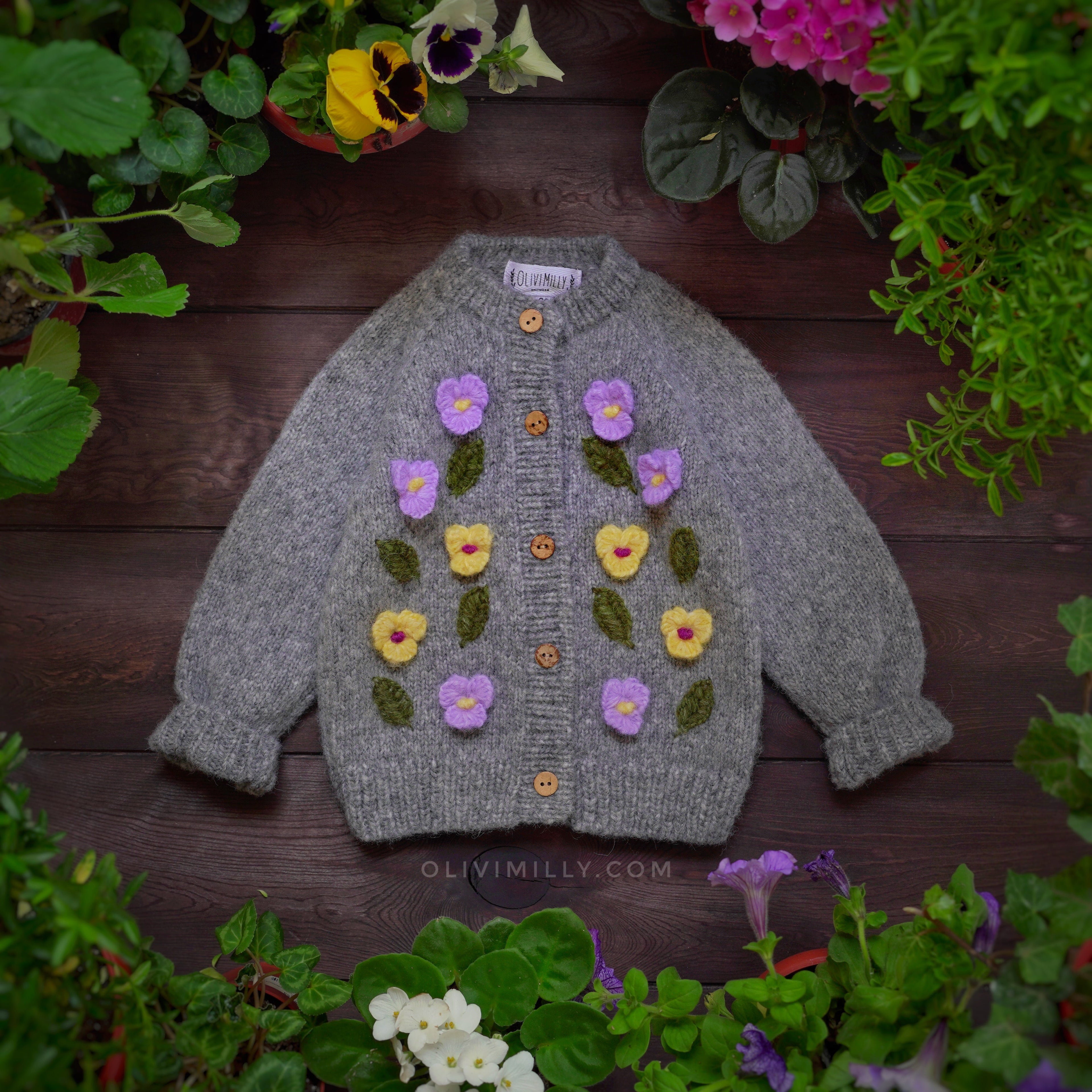 Violets cardigan | Dark Grey