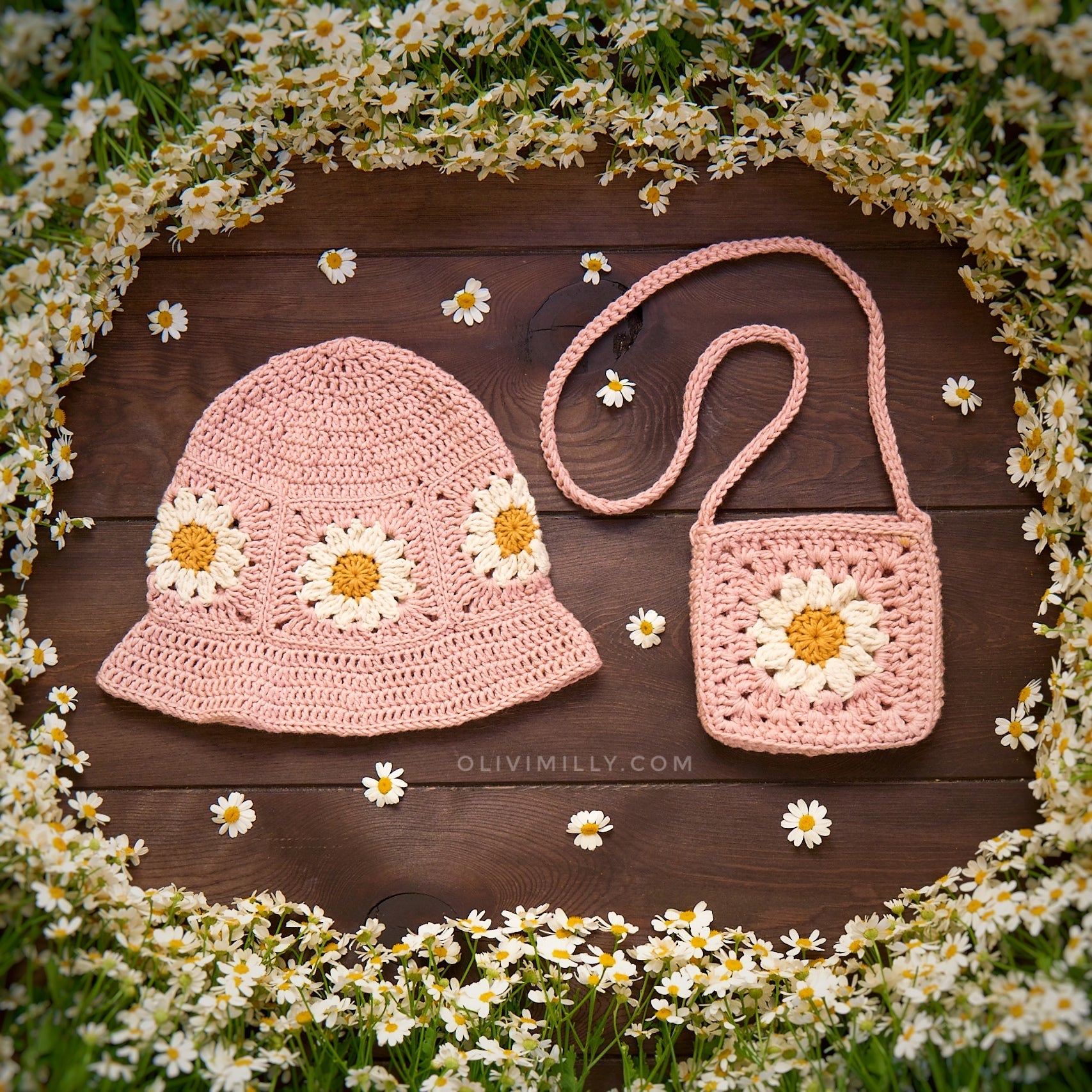 Daisy hat | Powder rose