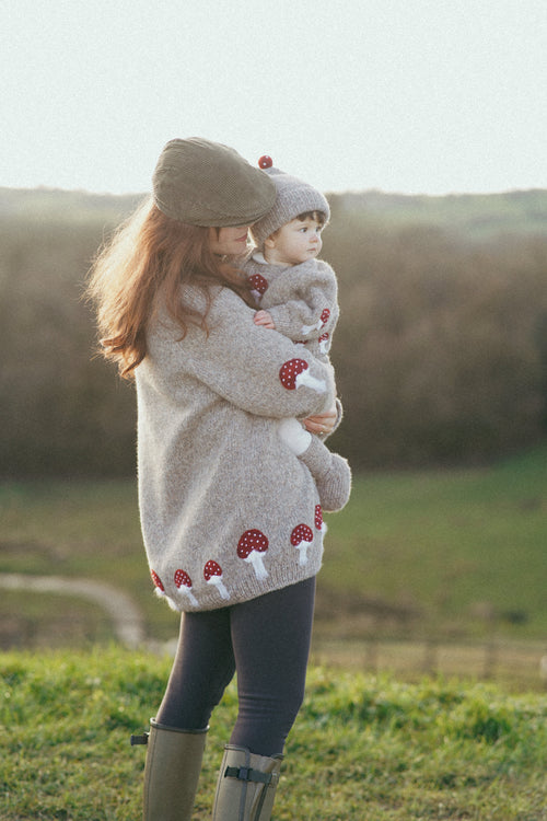 Adult Mushrooms cardigan | Beigebrown